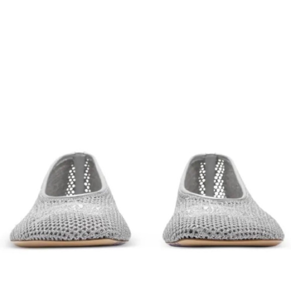 Burberry Mesh Ballerina Flats In Silver $398 $970 Size: 39 Burberry - Picture 3 of 6
